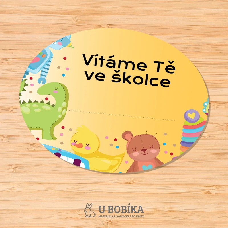 Samolepící jmenovka na skřínku dítěte - motiv 2