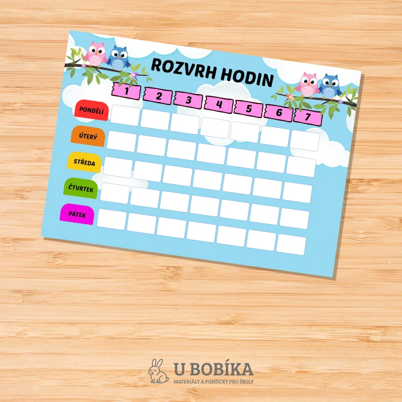 Rozvrh hodin - Sovičky