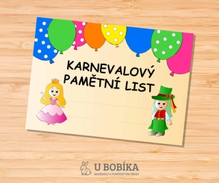 Pamětní list - Karneval