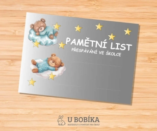 Pamětní list - Přespání ve školce